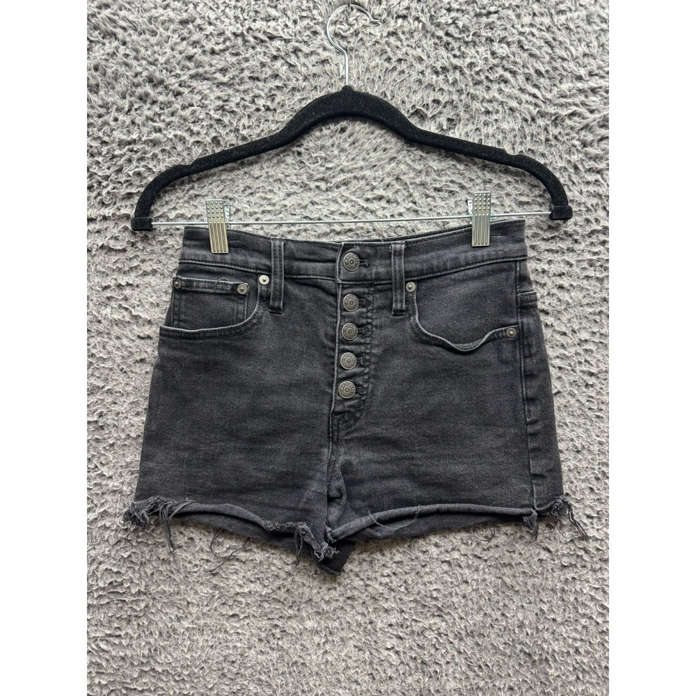 Madewell Mid Rise Dark Wash Denim Shorts Button-Front Edition Womens Size 24